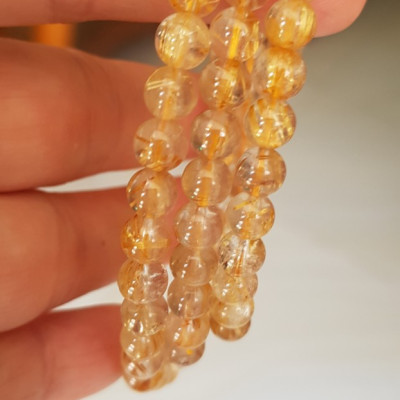  Vòng thạch anh tóc vàng tự nhiên trong bóng đẹp size hạt 5mm - 6mm các Chị em nữ đeo kiểu quấn 3 vòng tay màu vàng tươi sáng bóng chuẩn hợp nữ mệnh kim thổ  thủy đeo quyến rũ xinh đẹp trẻ trung may mắn đặc biệt tốt sức khỏe công việc tài lộc rẻ đẹp ạ