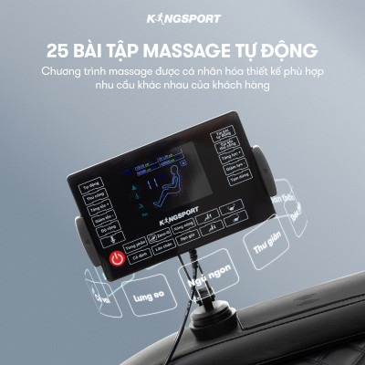 CHỈ GIAO MIỀN NAM I Ghế massage KINGSPORT G12 công nghệ mới Kingtech Touch Pro, 25 bài massage tự động