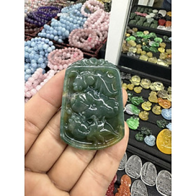 Mặt dây chuyền Cá chép phong thủy đá canxedon