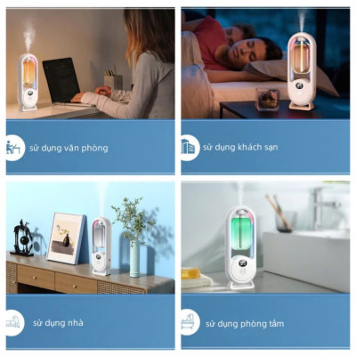 Bộ Máy Xịt Thơm Phòng Tự Động 5 Chế Độ (Gồm Máy & 01 Lõi Tinh Dầu) Máy Khuyếch Tán Tinh Dầu Decor Phòng Ngủ 