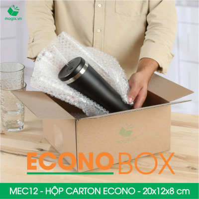 MEC12 - 20x12x8 cm - Combo 100 thùng hộp carton trơn siêu tiết kiệm ECONO