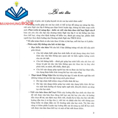 sách - phát triển kĩ năng đọc - hiểu và viết văn bản theo thể loại môn ngữ văn 8 (bám sát sgk cánh diều)