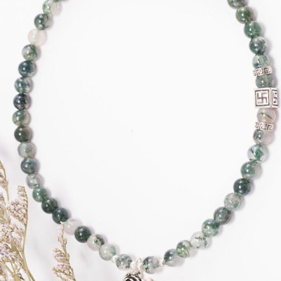 Vòng Tay 2 Line Băng Ngọc Thủy Tảo Phối Charm Bạc (7mm) Ngọc Quý Gemstones