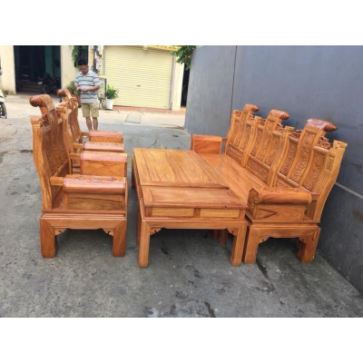 Bộ bàn ghế âu á hộp cuốn thư gỗ gõ đỏ,kate