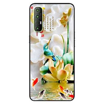 Ốp lưng dành cho Oppo Reno 3 Pro mẫu Chim Hoa TRắng