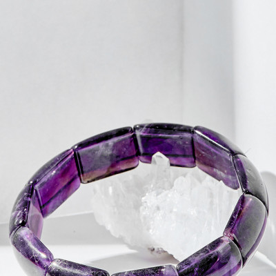 Vòng tay thạch anh tím bản hẹ Ngọc Quý Gemstones