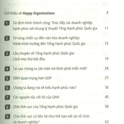 Happy Organizations - Hiểu Và Ứng Dụng Tổng Hạnh Phúc Quốc Gia (Gnh), Hướng Tới Lãnh Đạo Dựa Trên Sự Chuyển Hoá 