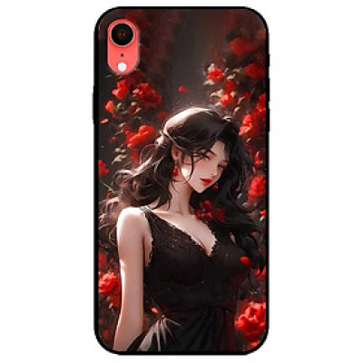 Ốp lưng cho IPhone X - Xs - Xs Max - Xr - 11 - 11 Pro Max - Cô Gái Đầm Đen - Hàng Chính Hãng