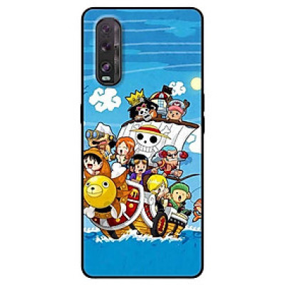 Ốp lưng dành cho Oppo Find X2 mẫu Hải Tặc Mũ Rơm Nền Xanh