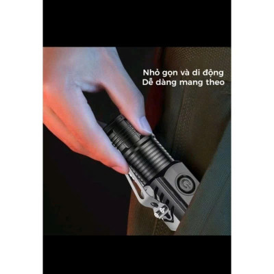Đèn Pin Cầm Tay Siêu Sáng Mini Có Sạc USB Chiếu Xa 5 Chế Độ Sáng, Pin Trâu Chống Thấm Nước, Tiện Dụng – Hàng Nhập Khẩu