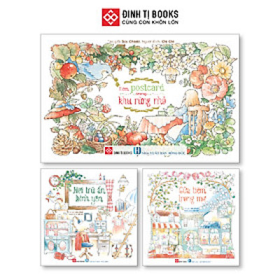 Sách tô màu Tiệm postcard trong khu rừng nhỏ - Đinh Tị Books
