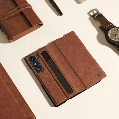 Bao Da dành cho Samsung Galaxy Z Fold 7 , Z Fold 6 hiệu Nillkin Aoge Leather Cao Cấp - Hàng nhập khẩu