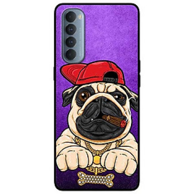 Ốp lưng dành cho Reno 4 Pro mẫu Pulldog Hiphop Nền Tím