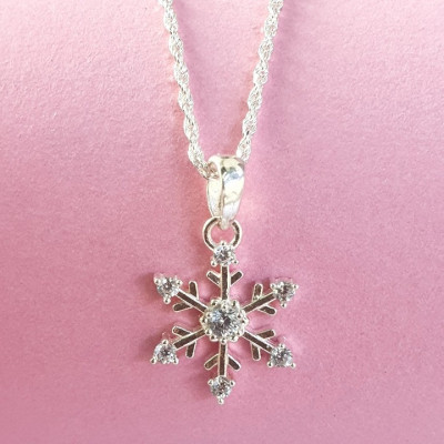 Dây Chuyền Vòng Cổ Bạc 925 Hình Bông Tuyết Đính Đá Tinh Tế BẠC HIỂU MINH DMD467