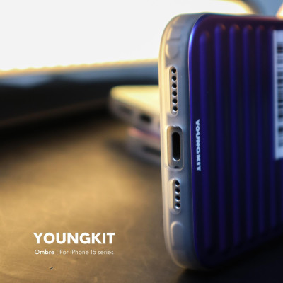 Ốp lưng chống sốc cho iPhone 15 Pro Max / 15 Pro / 14 Pro Max hiệu HOTCASE Youngkit Gradient phối màu cá tính chống sốc va đập, túi khí tản lực - Hàng nhập khẩu