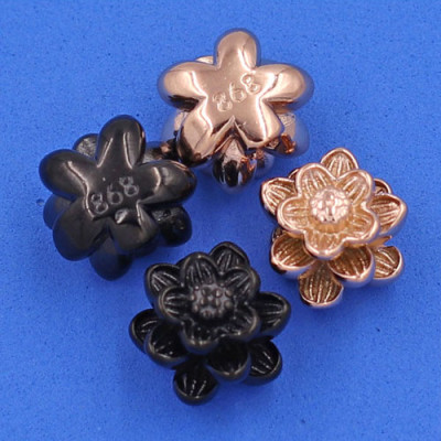 Chuỗi vòng tay Đá Howlite 12 ly - Vòng tay Hoa Sen vàng hồng VHWLHSHBH12 - hợp mệnh Kim, mệnh Thủy