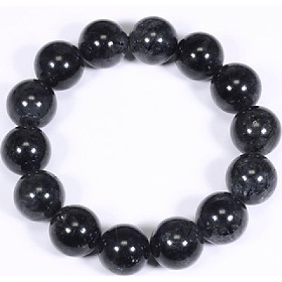 Vòng tay nam đá thạch anh tóc đen hạt đá 15mm mệnh thủy, mộc - Ngọc Quý Gemstones