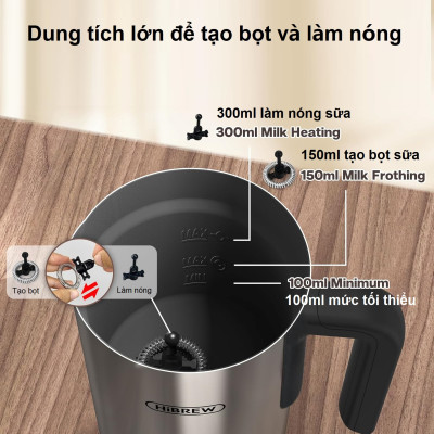 Máy tạo bọt sữa Nóng và Lạnh 4 trong 1 thương hiệu Mỹ HiBREW M3A cao cấp - Hàng Chính Hãng
