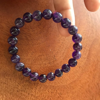 VÒNG ĐÁ THẠCH ANH TÍM TỰ NHIÊN 8LY ĐẸP NỮ MỆNH HOẢ THỔ 