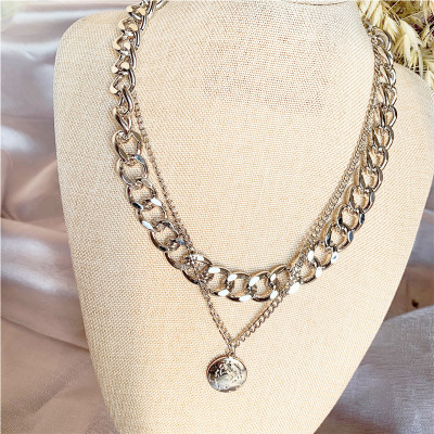 Vòng cổ titan 2 lớp bản đại kim loại sexy sang chảnh