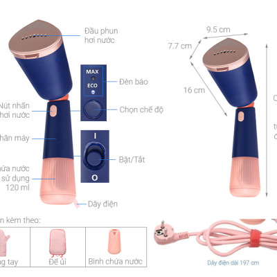 Bàn ủi hơi nước cầm tay Philips STH5030 - 1400W - 200ml - Hàng Chính Hãng