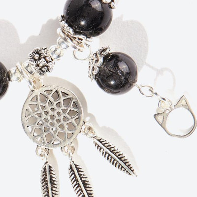 Vòng tay thạch anh tóc đen phối dreamcatcher Ngọc Quý Gemstones