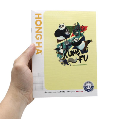 Lốc 5 Tập Học Sinh Class KungFu Panda 4 - 4 Ô Ly Vuông - 96 Trang 100gsm - Hồng Hà 0332 (Mẫu Bìa Giao Ngẫu Nhiên) - Tặng Kèm 1 Cuốn Cùng Loại