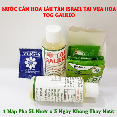 Nước Cắm Hoa Lâu Tàn Tại Vựa Bán Hoa Tươi (Combo 2 Chai 100ml) Nhập Khẩu Israel TOG Galileo Giúp Kiềm Hoa Không Nở Tại Vựa Và Không Thay Nước Trong Xô 5 Ngày Liên Tục