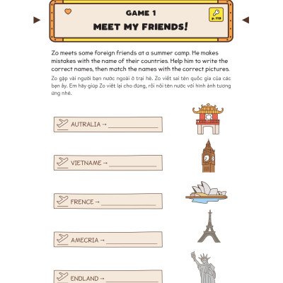 Level Up - 100 Trò Chơi Từ Vựng Tiếng Anh - Lớp 4