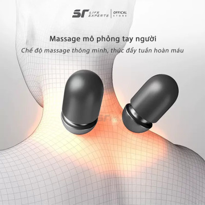 Gối Kê Đầu Massage Túi Khí Kéo Dãn, Tích Hợp Chườm Nóng Công Thái Học, Giảm Đau Mỏi Cổ Vai Gáy - Sairui