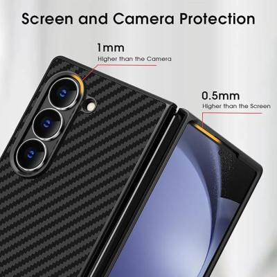 Ốp Lưng Sợi Carbon Cho Samsung Z Fold 7 / Z Fold 6, Z Fold 5 hiệu X-Level Nanofiber Chống Sốc Siêu Mỏng Chống Bám Vân Tay Bảo Vệ Camera - Hàng chính hãng