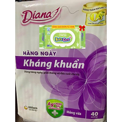 Gói 40 Miếng 15.5cm | 1 Gói Băng Vệ Sinh Diana Sensi Hàng Ngày Kháng Khuẩn 40 Miếng- HSD luôn mới