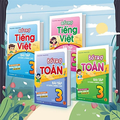 Sách - Bổ Trợ Toán -Tiếng Việt Bài Tập Cơ Bản Và Nâng Cao Lớp 3 - Combo 4 Cuốn - Megabook
