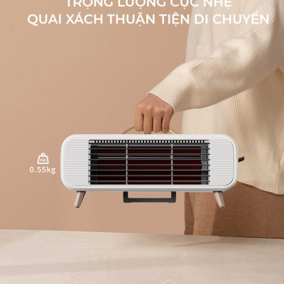 Máy sưởi phòng hồng ngoại 350W sưởi ấm cực nhanh, nhỏ gọn, sưởi ống thạch anh, an toàn chống cháy-Hàng nhập khẩu