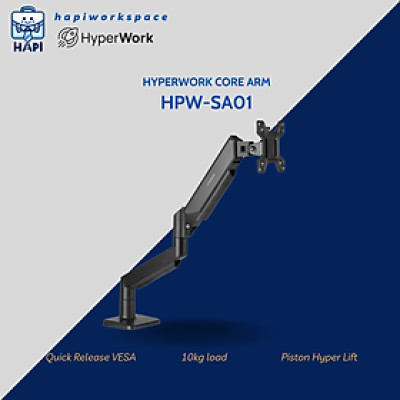 Giá đỡ màn hình hàng chính hãng HyperWork Core Arm HPW-SA01 chân đế nhôm nguyên khối, hỗ trợ màn hình 22-32 inch