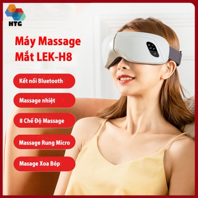 Máy massage mắt Leerkang LEK-H8 Với 8 Chế Độ Độc Lập, Xoa Bóp Và Rung Cùng Bluetooth Phát Nhạc, Mát Xa Nóng Nhiệt Lưu Thông, Hàng Chính Hãng