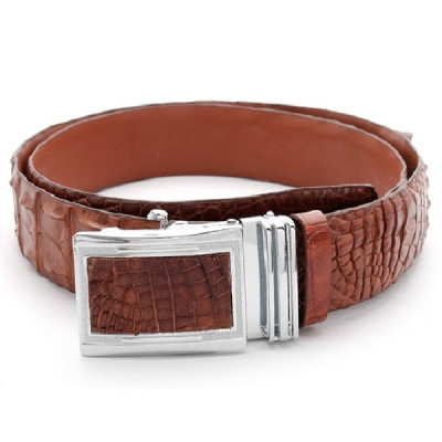 Thắt Lưng Nam Da Cá Sấu Gai Lưng Bản Lớn Huy Hoàng HT4226 - Vàng