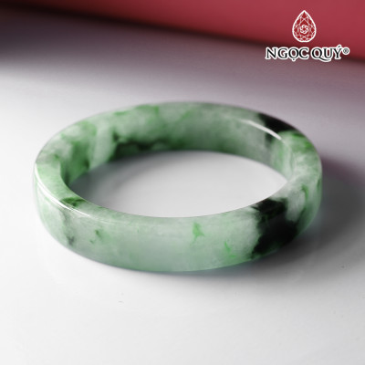 Vòng tay nguyên khối bản vuông đá cẩm thạch đường kính 54mm mệnh hỏa, mộc - Ngọc Quý Gemstones