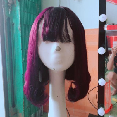 Tóc giả nguyên đầu cúp cao cấp- tặng lưới chùm tóc- hình thật