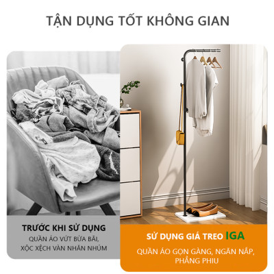 Giá treo quần áo IGA khung thép chống ghỉ phủ sơn tĩnh điện phong cách hiện đại - GM91