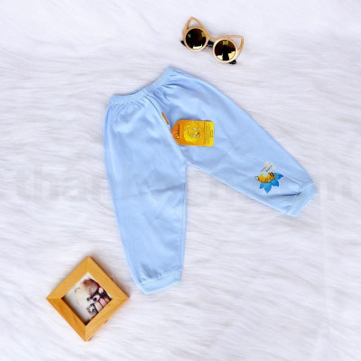 Bộ cotton màu dài bo cài nút vai BABIBOO - BBC38