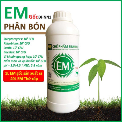 Combo Chế phẩm EM gốc và Chế phẩm vi sinh Trichoderma TRIBAC nấm đối kháng. Ủ phân cá, rác bã hữu cơ hoai mục nhanh không mùi hôi. Ngăn chặn nấm bệnh gây thối rễ vàng lá. HSD 2 năm
