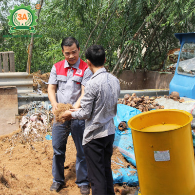 Máy băm rơm, xơ dừa, cỏ voi kiểu ống tròn 3A4Kw 220V - Máy băm nghiền phụ phẩm đa năng