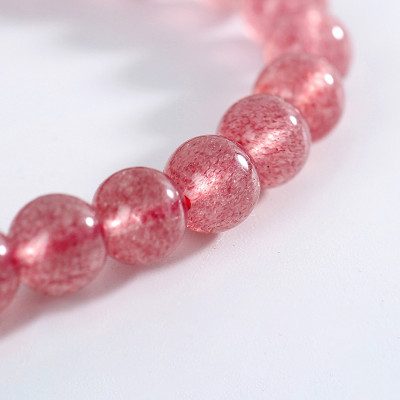 Vòng đôi đá thạch anh dâu phối charm trăng sao mệnh hỏa, thổ - Ngọc Quý Gemstones