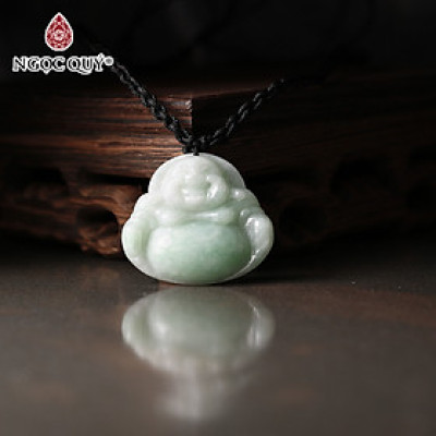 Mặt dây chuyền phật Di lặc đá cẩm thạch xanh lý mệnh hỏa, mộc - Ngọc Quý Gemstones
