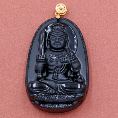Mặt Phật - Bất động minh vương - thạch anh đen 6cm MTES1 - tuổi Dậu