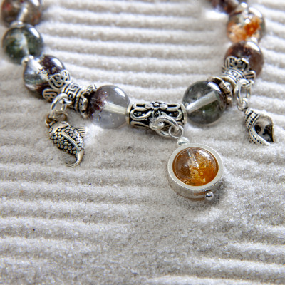 Vòng tay phong thủy Thạch anh ưu linh cảnh thiên nhiên VT075