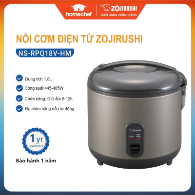 Nồi cơm điện cơ Zojirushi 1.8L, NS-RPQ18V-HM, công suất 485W, sản xuất tại Thái Lan, bảo hành 3 năm | Hàng chính hãng