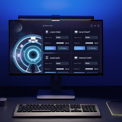 {LIMITED EDISION] ĐÈN TREO MÀN HÌNH THÔNG MINH YEELIGHT PRO RGB YLYTD0003 (màu đen) - Hỗ trợ Razer Chroma - Bản US có sẵn Adapter