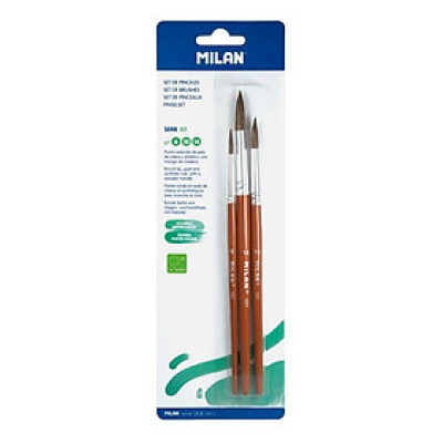 Vỉ 3 Cây Cọ Vẽ Milan 101/6,10,14 BWM10460